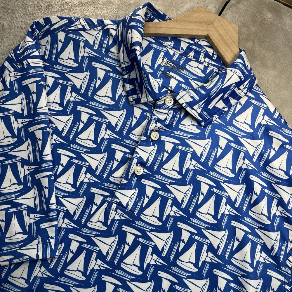 Daniel Cremieux Performance Shirt Men's XL Blue Short Sleeve Boats